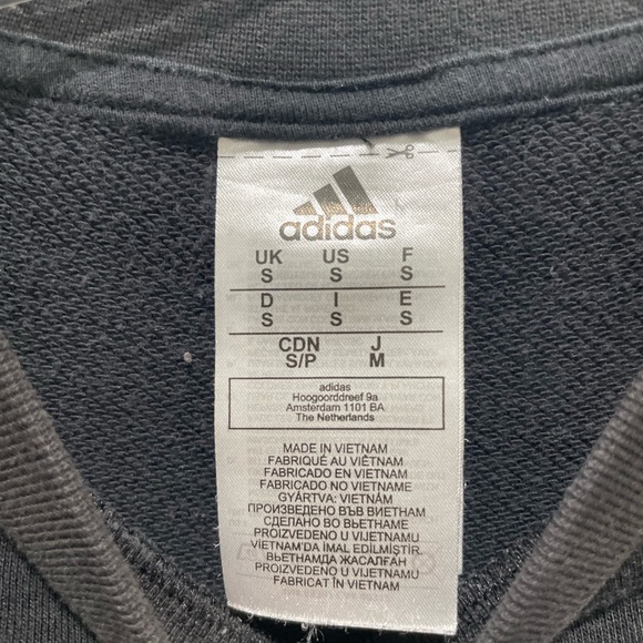 Adidas Originals Crewneck Sweatshirt Black White Logo Women’s Size Small - Picture 7 of 8
